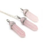 rose quartz necklace - raw rose quartz pendant - raw rose quartz ZWIPSWX