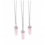 rose quartz necklace rose quartz healing crystal bullet necklace JAOZPGP