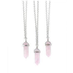 rose quartz necklace rose quartz healing crystal bullet necklace JAOZPGP