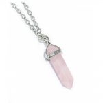 rose quartz necklace rose quartz healing crystal bullet necklace VWYBNAO