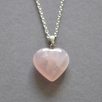 rose quartz necklace rose quartz heart pendant necklace (attracting love) CCDVYMN