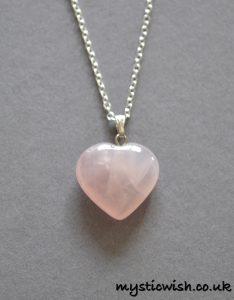 rose quartz necklace rose quartz heart pendant necklace (attracting love) CCDVYMN