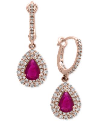 ruby earrings amoré by effy®certified ruby (1-3/8 ct. t.w.) SQEEYGS