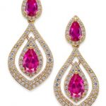 ruby earrings certified ruby (1-1/2 ct. t.w.) u0026 diamond (3 QBXWMJL