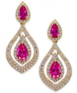 ruby earrings certified ruby (1-1/2 ct. t.w.) u0026 diamond (3 QBXWMJL