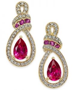 ruby earrings certified ruby (1-1/3 ct. t.w.) and diamond (1 QPHNTXJ