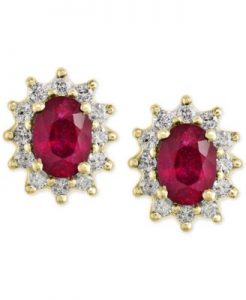 ruby earrings effy® ruby (2 ct. t.w.) and diamond (1/2 ct ELVBUBI