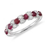 ruby jewelry ruby and diamond garland ring in 18k white gold (1/2 ct. tw ORZXZRJ