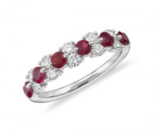 ruby jewelry ruby and diamond garland ring in 18k white gold (1/2 ct. tw ORZXZRJ