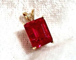 ruby pendant, chatham ruby pendant solid 14k gold ZNJCLQD