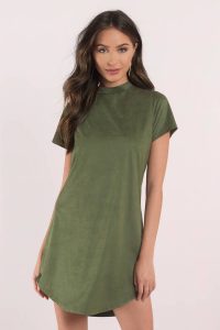 sahara blush faux suede shirt dress ODICCQF