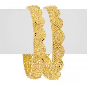 scallop filigree gold bangles UROVRAT