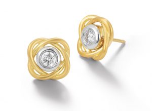 scribble infinity stud earrings by dana melnick (gold u0026 stone earrings) | OAXKYUI