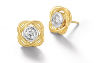 scribble infinity stud earrings by dana melnick (gold u0026 stone earrings) | OAXKYUI