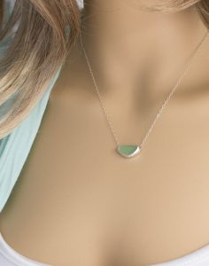 sea glass necklace - the linda in green sea foam sea glass XIULNYT