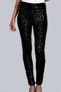 sequin pants va va voom black sequin leggings WPXZWRU