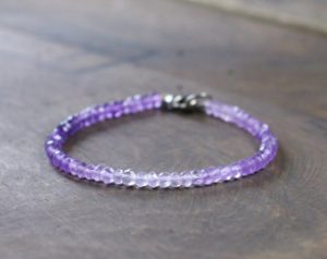 shaded amethyst bracelet, ombre purple gemstone beaded bracelet, light to  deep INXEQFD