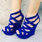 shoes wedges heels blue wedges strappy heels strappy wedge high heels blue  shoes WYDMCWT