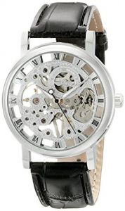 shoppewatch mens mechanical skeleton watch hand wind up movement silver  dial EJUWPAL