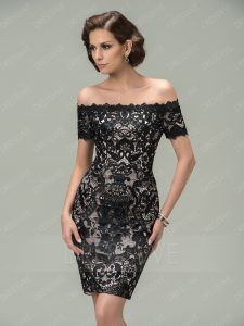 short cocktail dresses picture: dresswe.com supplies sheath off-the-shoulder lace short cocktail  dress cocktail dresses ... QVPLGQD