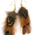 short ringneck pheasant feather earrings NACVOYM