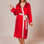 silk robes ... luxury silk robe_cherry/champagne ... EQFPBZE