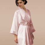 silk robes short silk robe, blush pink bridesmaid robes, blush robes, blush pink satin  robe RYPKFSX