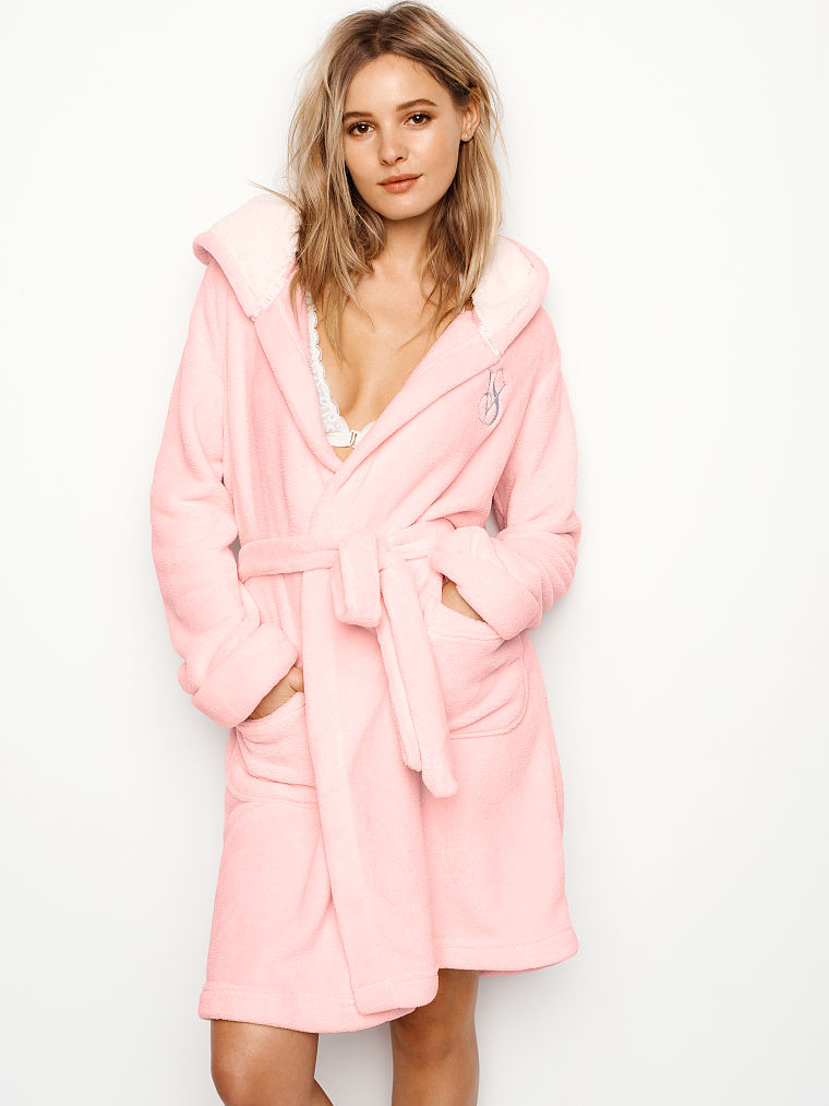 silk robes the cozy hooded short robe NKOSTRD