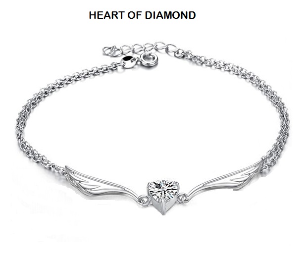 silver ankle bracelet aliexpress.com : buy queen angel wing crystal heart indian anklet bracelet KMCUNPD