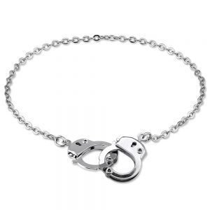 silver ankle bracelet silver-tone handcuffs anklet silver-tone handcuffs anklet ... FMCCHSP