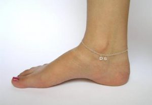 silver ankle bracelet sterling silver letters anklet, personalized jewelry ITHYYJO