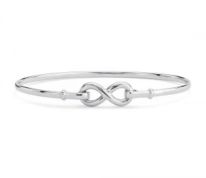 silver bangle bracelet infinity bangle bracelet in sterling silver ZUBAJQL