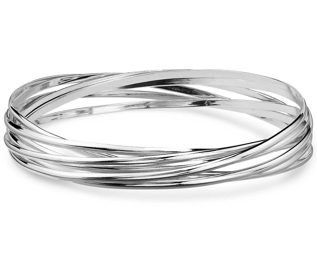 silver bangle bracelet interlocking bangle bracelets in sterling silver RPBTWHA