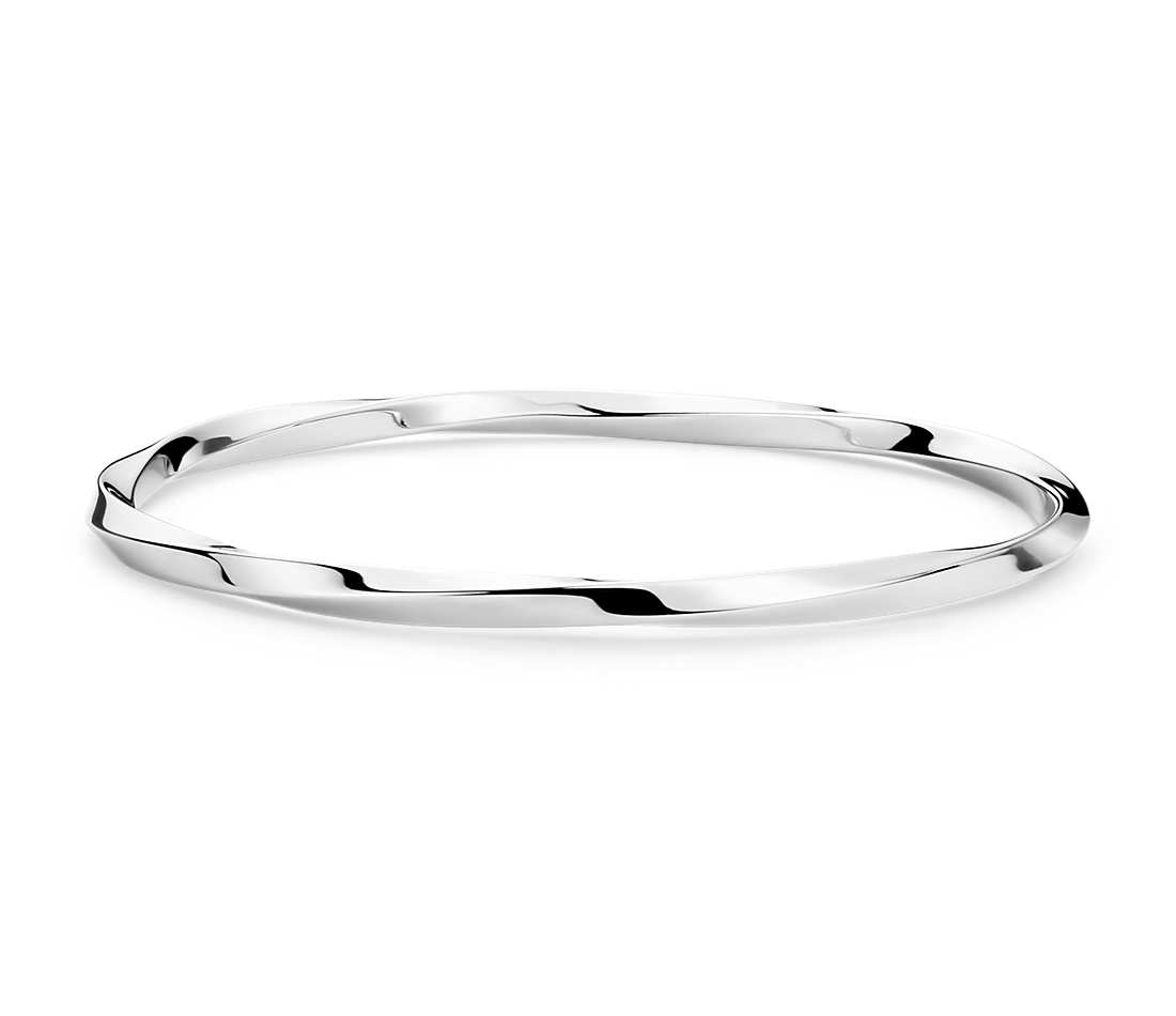 silver bangle bracelet twist bangle bracelet in sterling silver KBALGCF