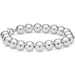 silver bead bracelet bead bracelet in sterling silver (10mm) UVPUVYZ