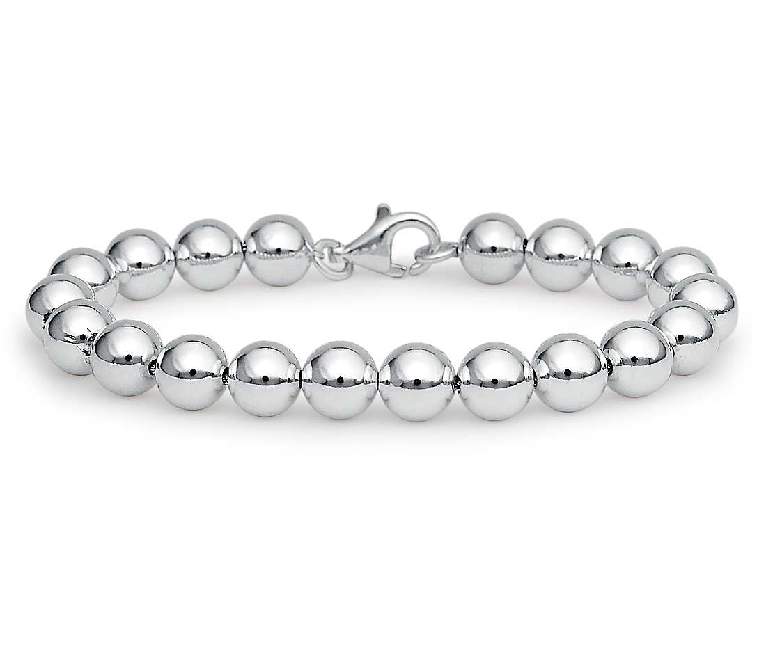 silver bead bracelet beads bracelet in sterling silver VRUTRAA