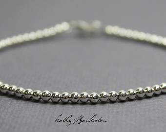 silver bead bracelet | etsy WKMSZER