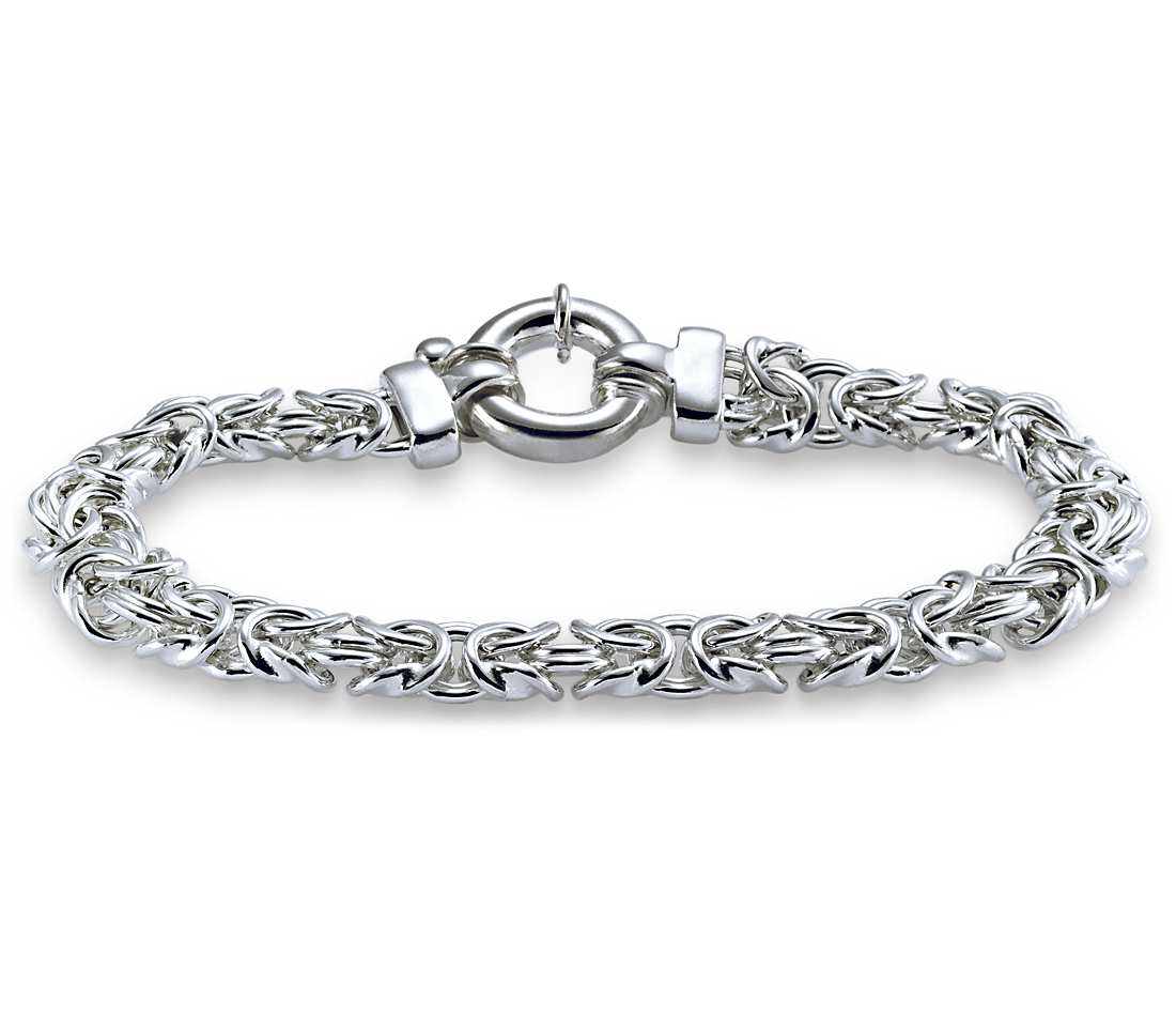 silver bracelets byzantine bracelet in sterling silver OPIYUSD