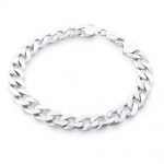 silver bracelets mens sterling silver 200 gauge curb link bracelet 9 inch NLMALRT