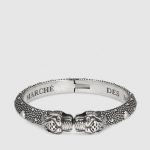 silver bracelets tiger head bracelet AQFETUC