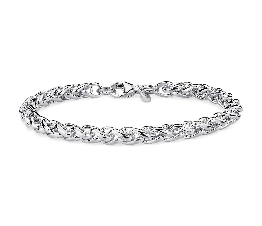 silver bracelets wheat bracelet in sterling silver ZMAYQGJ
