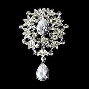 silver brooch brooch 936 silver rhinestone APNKALP