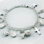 silver charm bracelet JSOEKDK