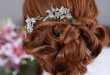 silver crystal hair combs rhinestone bridal hair comb vintage hair brooch VDAISBA