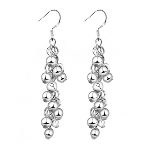silver dangle earrings 925 sterling silver polished balls chandelier dangle earrings ZNZUWTV