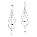 silver dangle earrings the earring design features two see-thru, double tear drops with a silver RIFVDPS