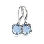 silver earrings blue topaz earrings in sterling silver WRUZGMH