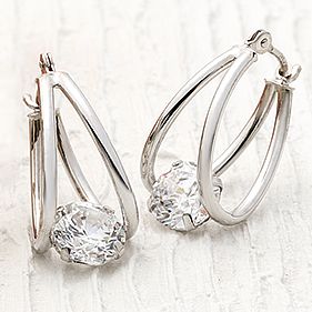 silver earrings hoops RPIMWGH