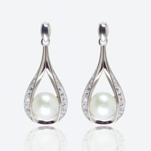 silver earrings the suzette sterling silver cultured freshwater pearl earrings WRSBHFW