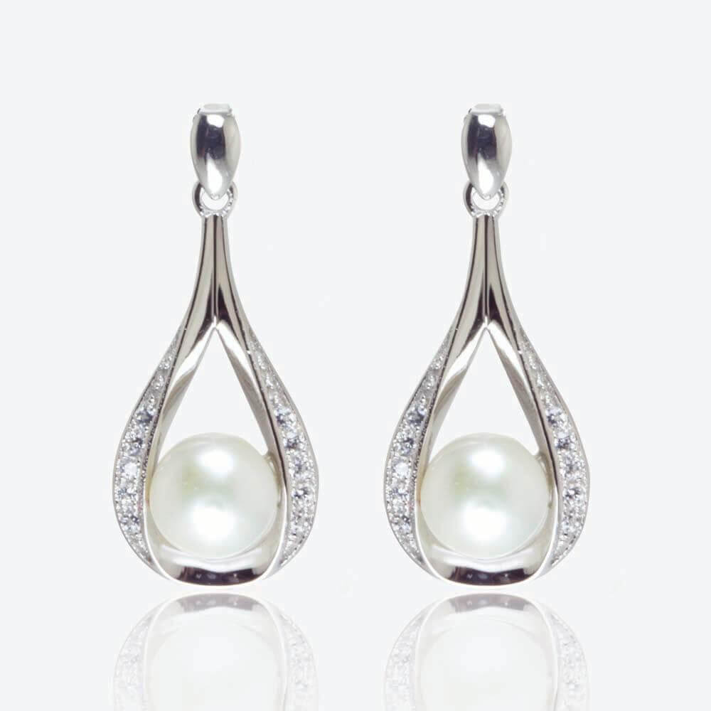 silver earrings the suzette sterling silver cultured freshwater pearl earrings WRSBHFW